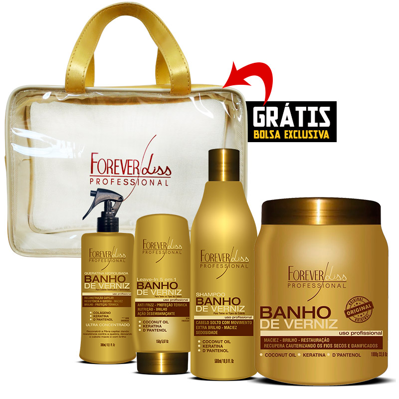 kit banho de verniz forever liss gratis bolsa exclusiva